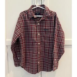 Gap red plaid long sleeve shirt boys size L cotton